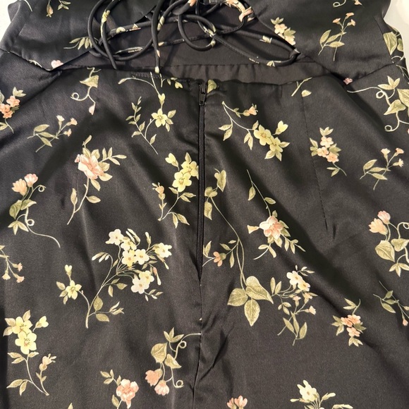 NEW Windsor Elegant Black Floral Maxi Dress size S lined spaghetti strap prom - Picture 6 of 16